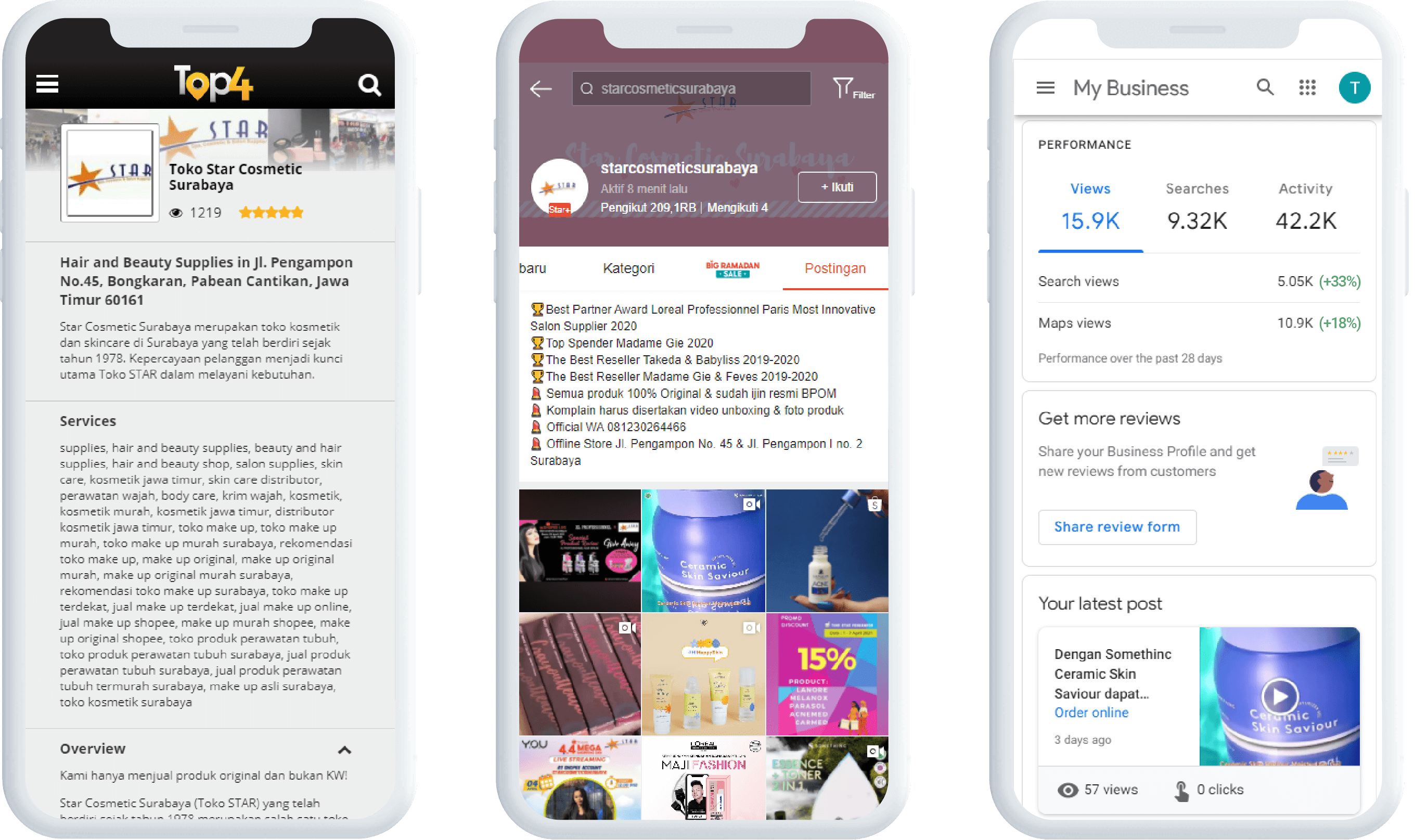 Toko Star Cosmetic Surabaya - Digital Marketing Case Study - Top4 Marketing