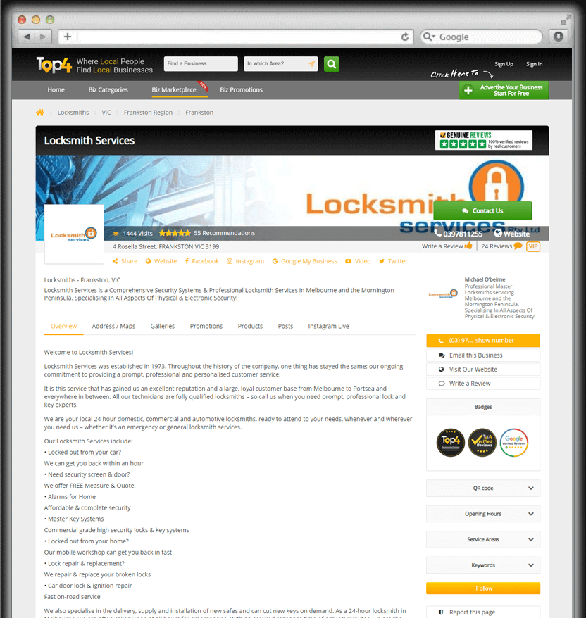 Locksmith Services - Digital Marketing Case Study - Top4 Marketing
