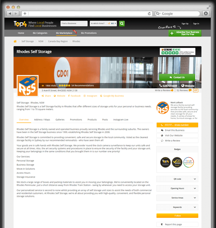 Rhodes Self Storage - Digital Marketing Case Study - Top4 Marketing