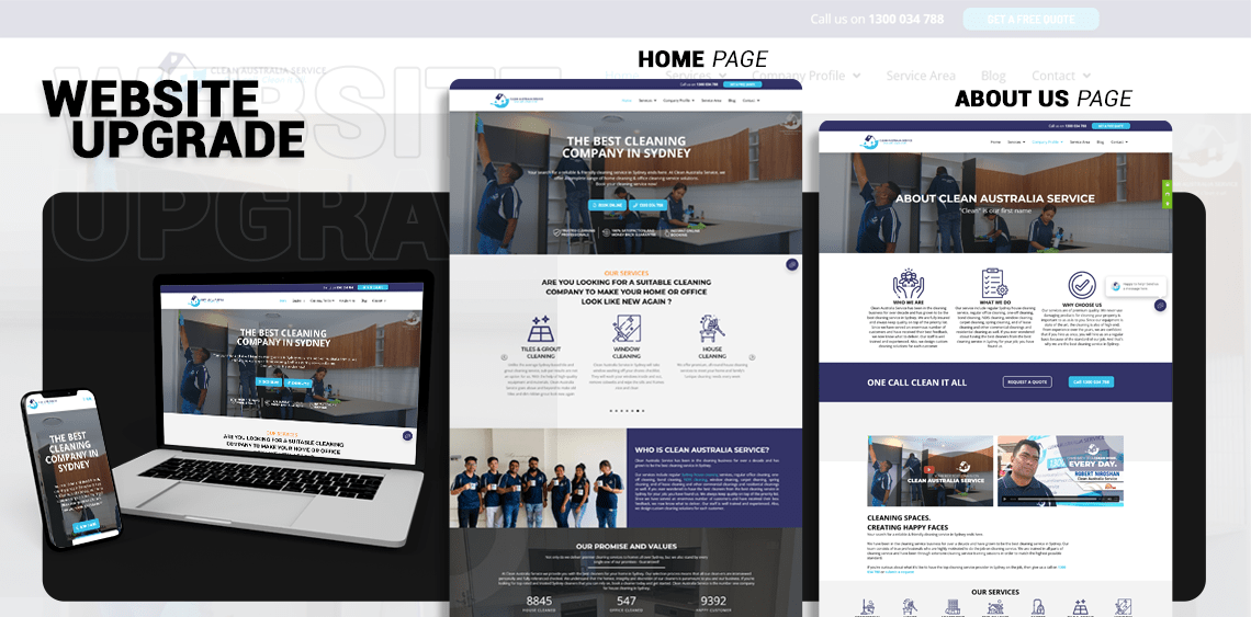 Website content & design for cleaning service company in Sydney 2