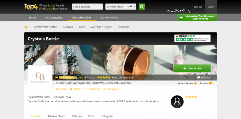 Local SEO services - Crystals Bottle