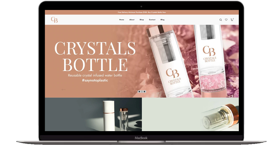 Website Development for Retail - Crystals Bottle