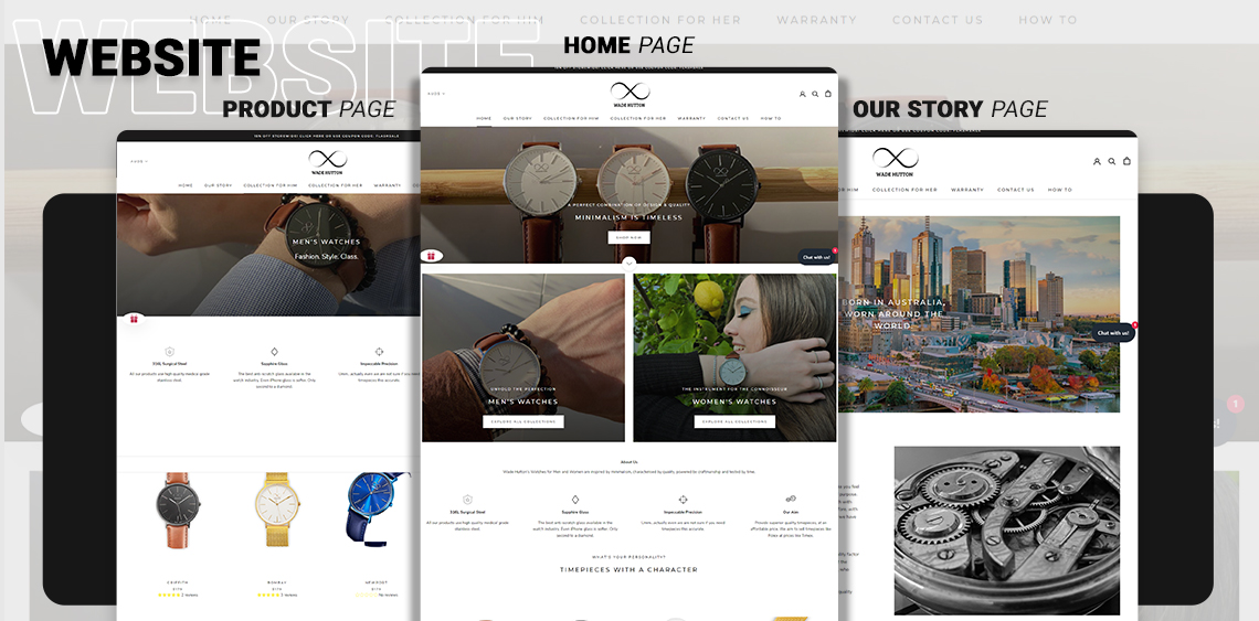 Ecommerce Website Development for Wade Hutton Watches 2