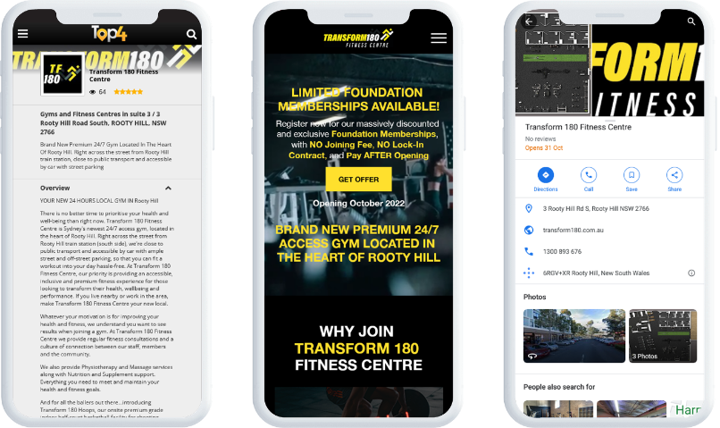 Website redesign for Gyms and Fitness Centres