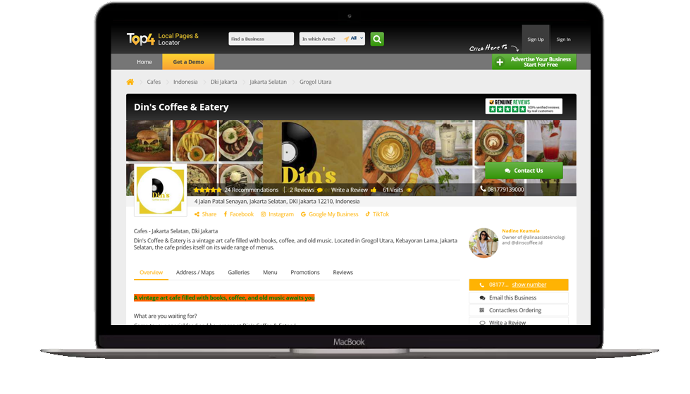social media marketing for Jakarta-based cafe