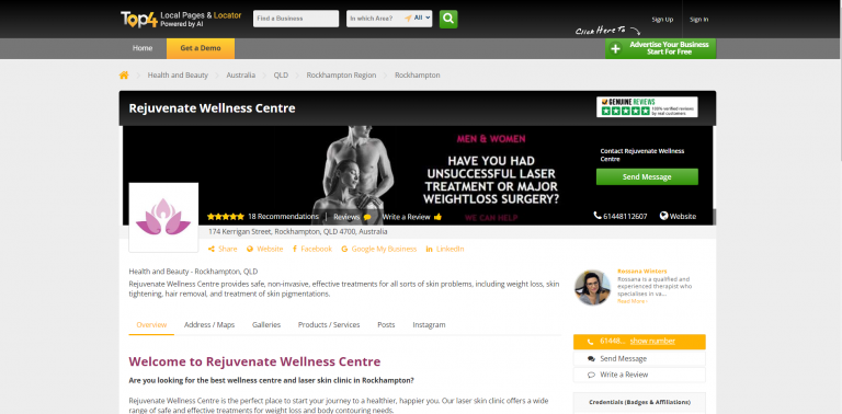 SEO Services - Rejuvenate Wellness Centre Skin Treatments