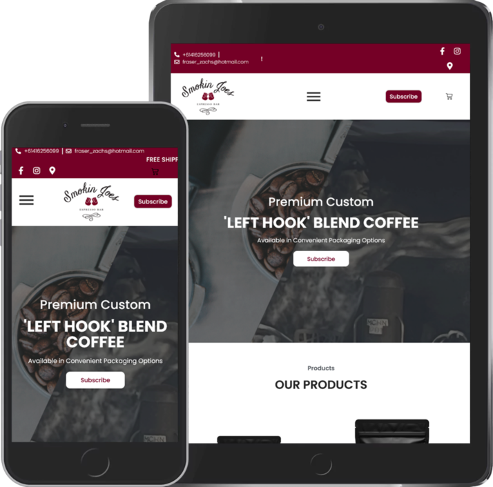 Ecommerce Website Development for Cafe - Smokin Joes