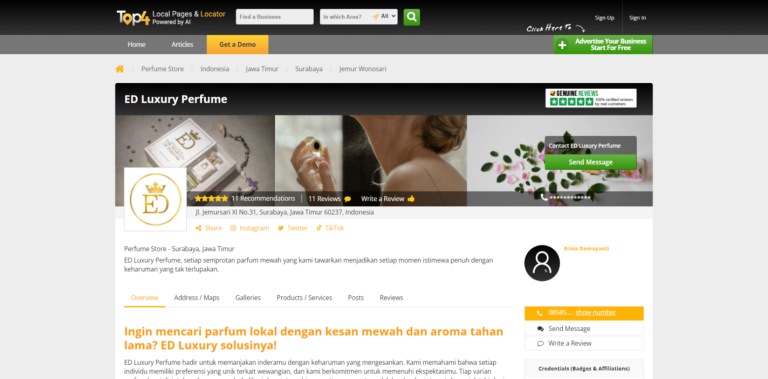 Social Media Marketing for Retail Local Perfume - ED Luxury Perfume