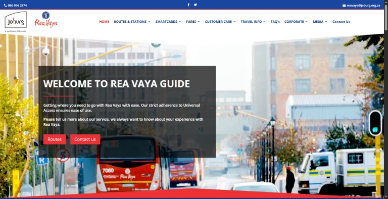 UX Audit & Website Improvement for Rea Vaya Johannesburg