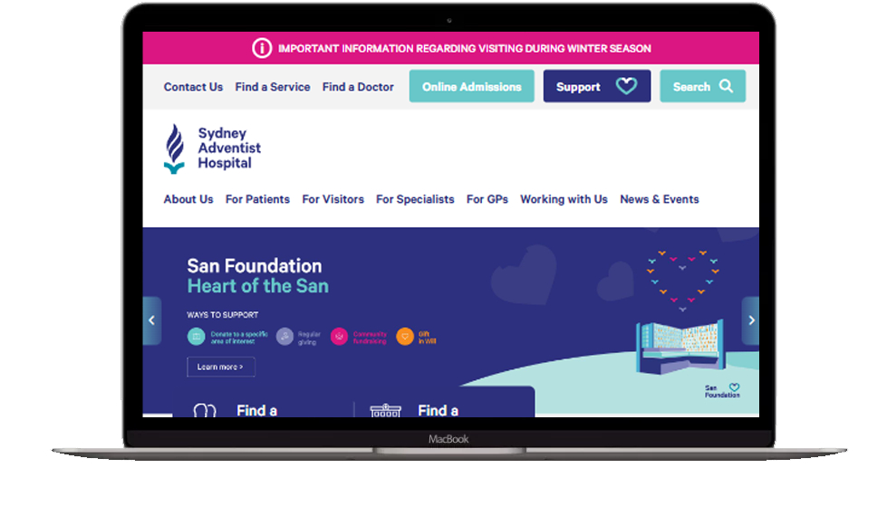 Website Development for Sydney Adventist Hospital