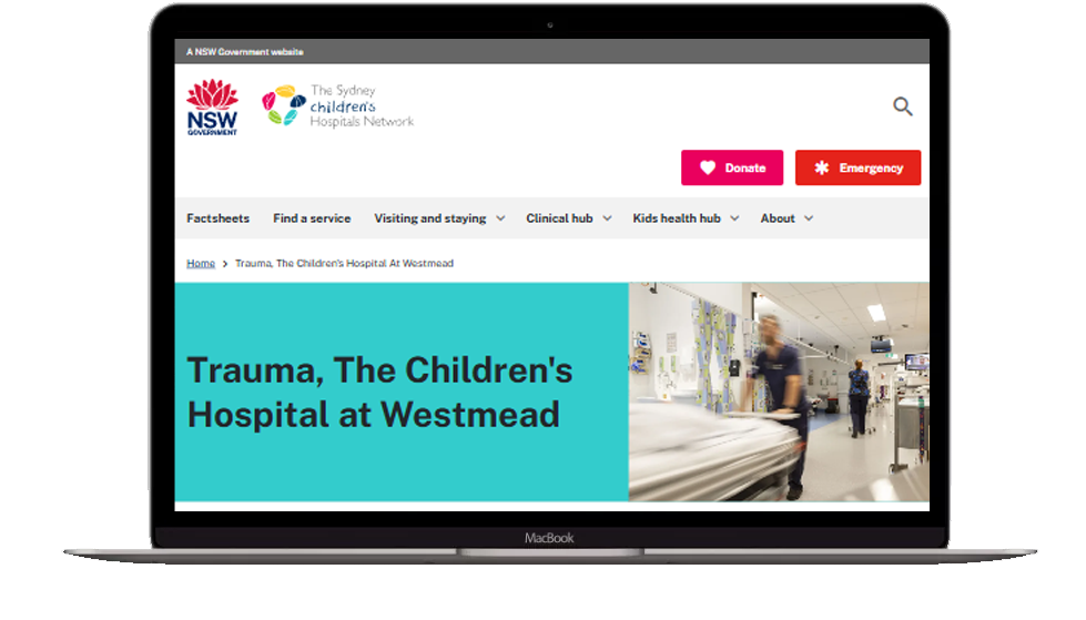 Website & Internal Communication Platform for Westmead Trauma Centre