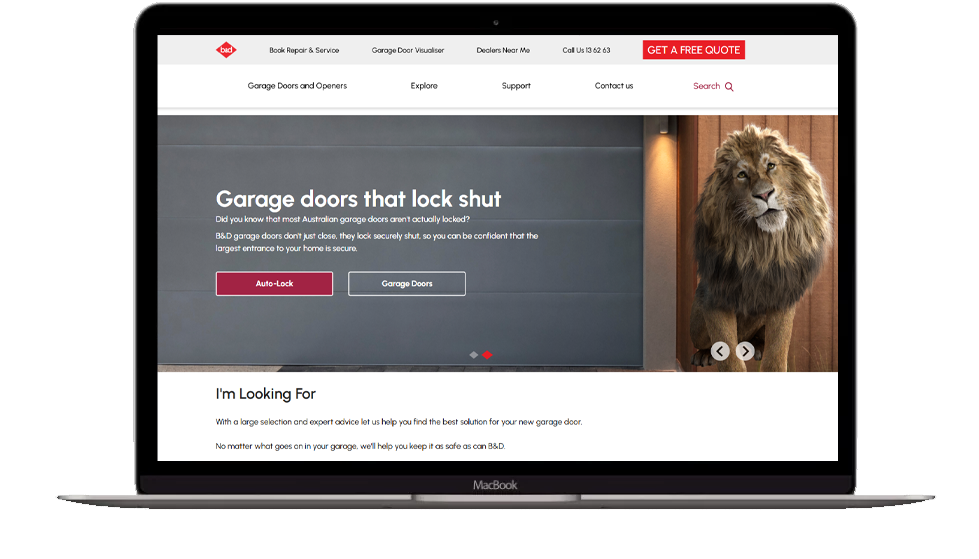 Website Redesign & Interactive Visualisation Tool for B&D Garage Doors