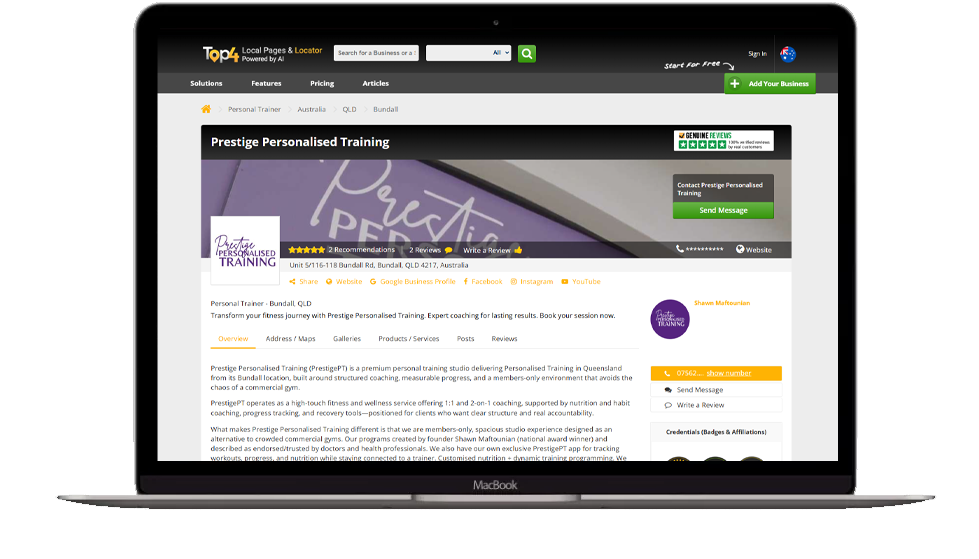 SEO Services for Prestige Personalised Training