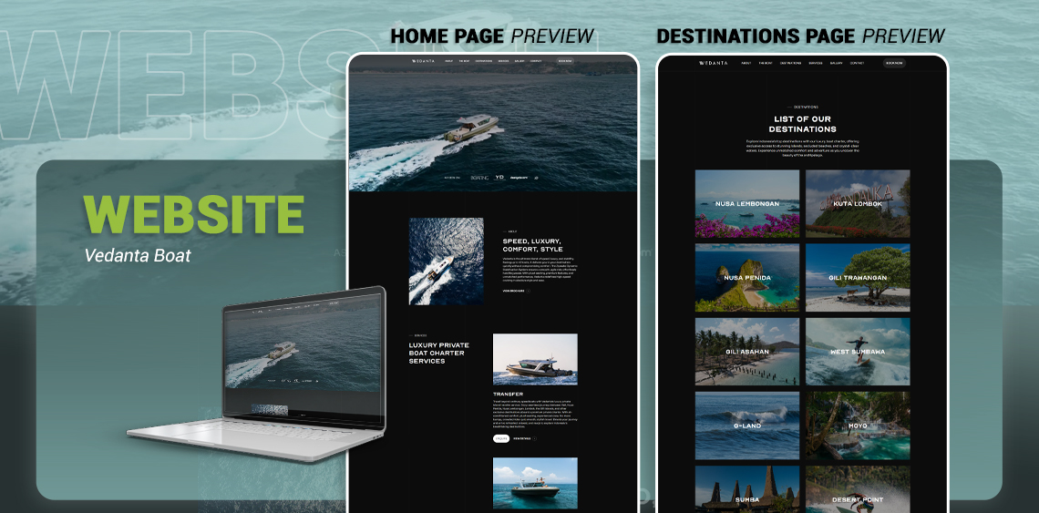 website rebuild for vedanta boat